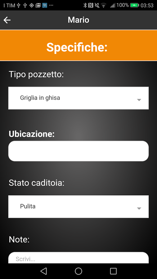 app per la pulizia caditoie e pulizia tombini